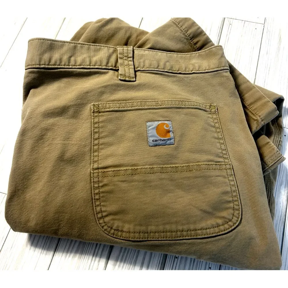 Carhartt Relaxed Fit Brown Cotton Canvas Workwear Mens Pants‎ 46x32